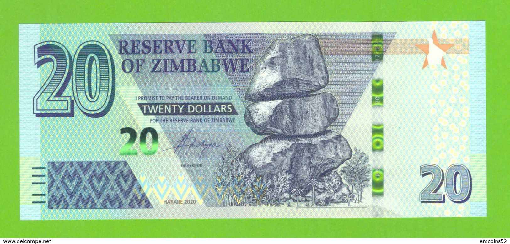 ZIMBABWE 20 DOLLARS 2020  P-104  UNC - Simbabwe