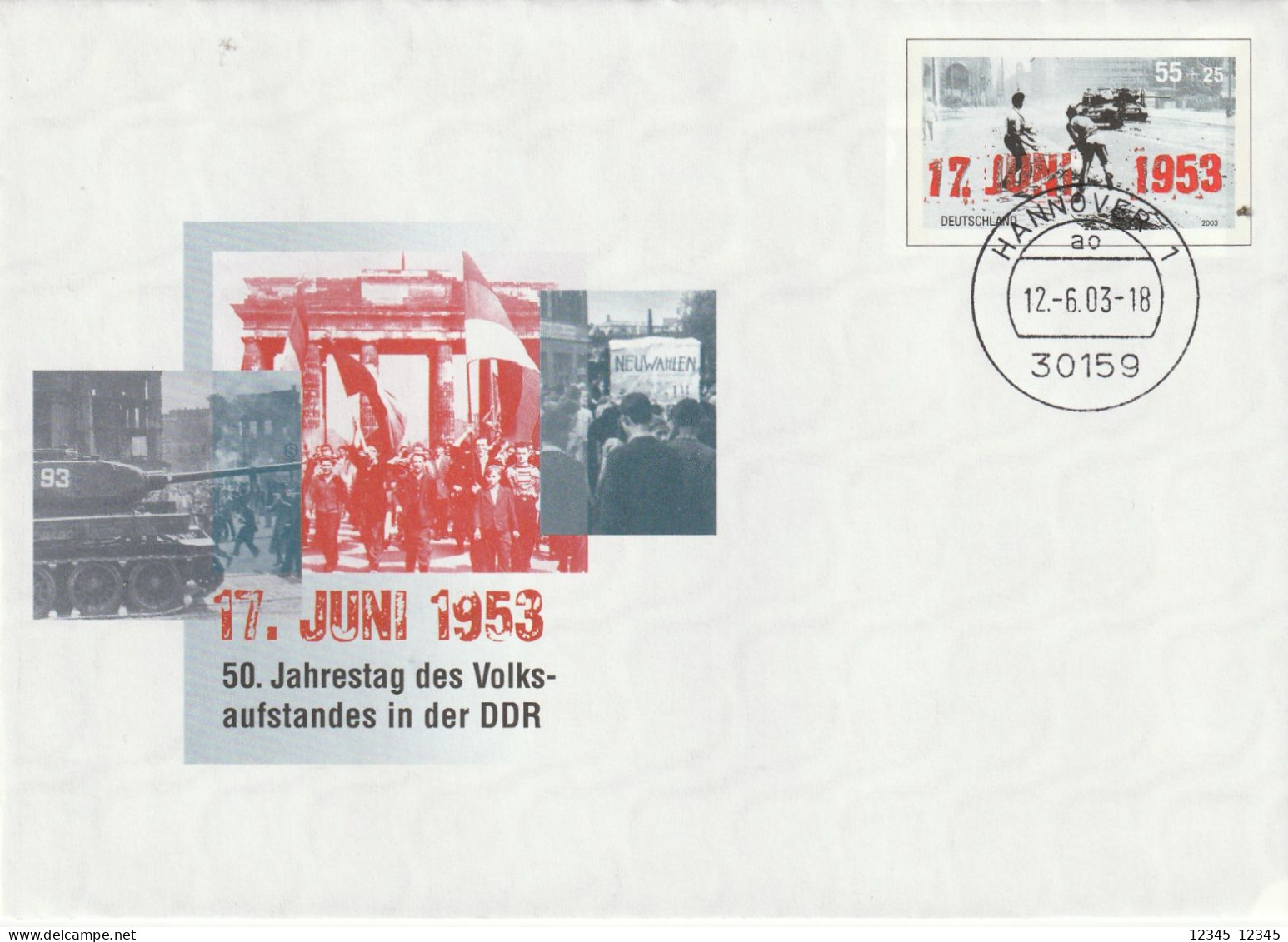 Duitsland 2003, 50th Anniversary Of The Popular Uprising In The GDR - Buste Private - Nuovi