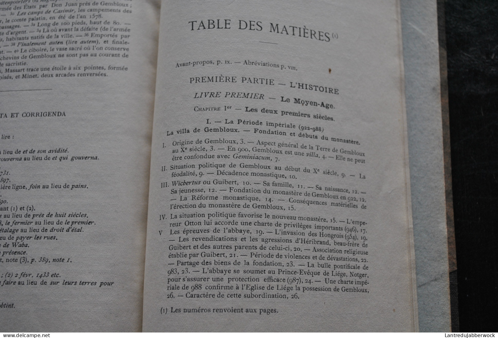 NAMECHE La ville et le comté de Gembloux L'histoire et les institutions 1922 Moyen Age Regime espagnol duc de Bourgogne