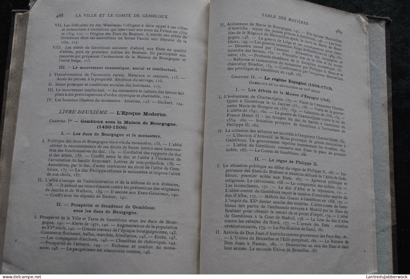 NAMECHE La ville et le comté de Gembloux L'histoire et les institutions 1922 Moyen Age Regime espagnol duc de Bourgogne