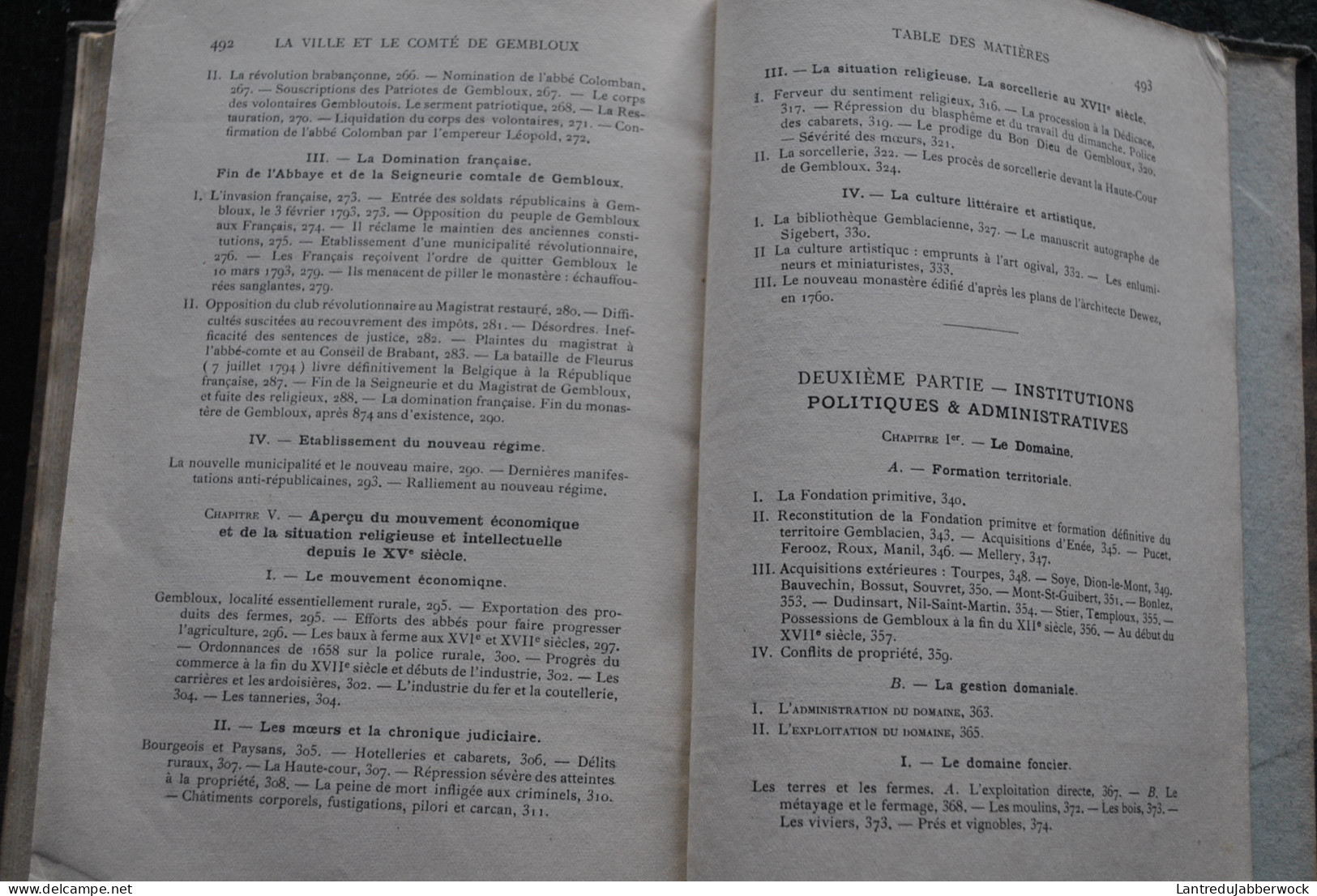 NAMECHE La ville et le comté de Gembloux L'histoire et les institutions 1922 Moyen Age Regime espagnol duc de Bourgogne