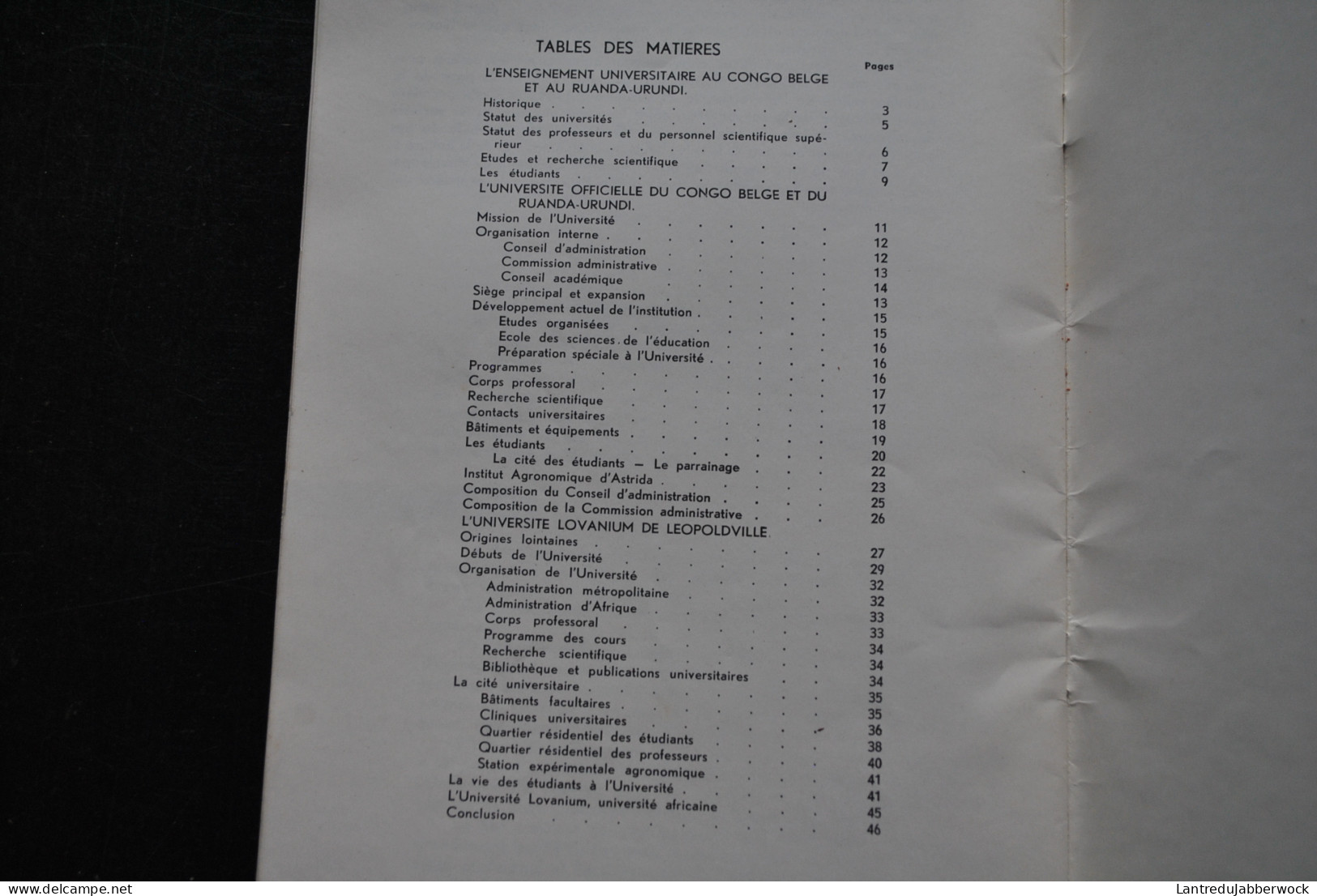 Universités Du Congo Belge Et Du Ruanda Urundi - Lavanium Léopoldville Enseignement Universitaire Astrida RARE - Belgique