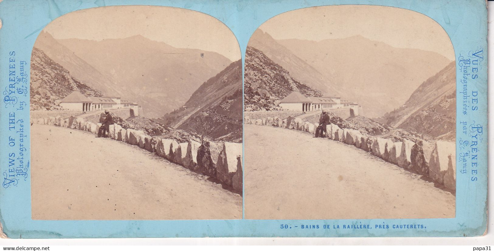 Carte Stéréoscopique  -  BAINS DE LA RAILLERE,près CAUTERETS - Cartoline Stereoscopiche