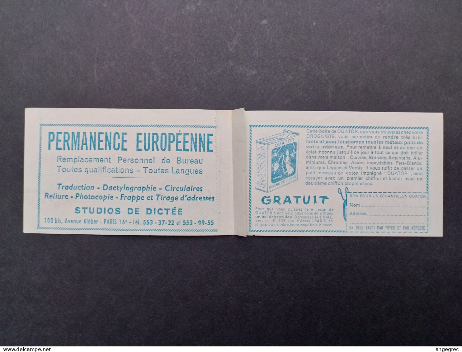 Carnet Vide 1961 Blason De Paris Avec Barres Sur Marge Série 9-65 /20x0.30f  Couverture 6F C1354BC1 Epéda, Décoration - Anciens : 1906-1965