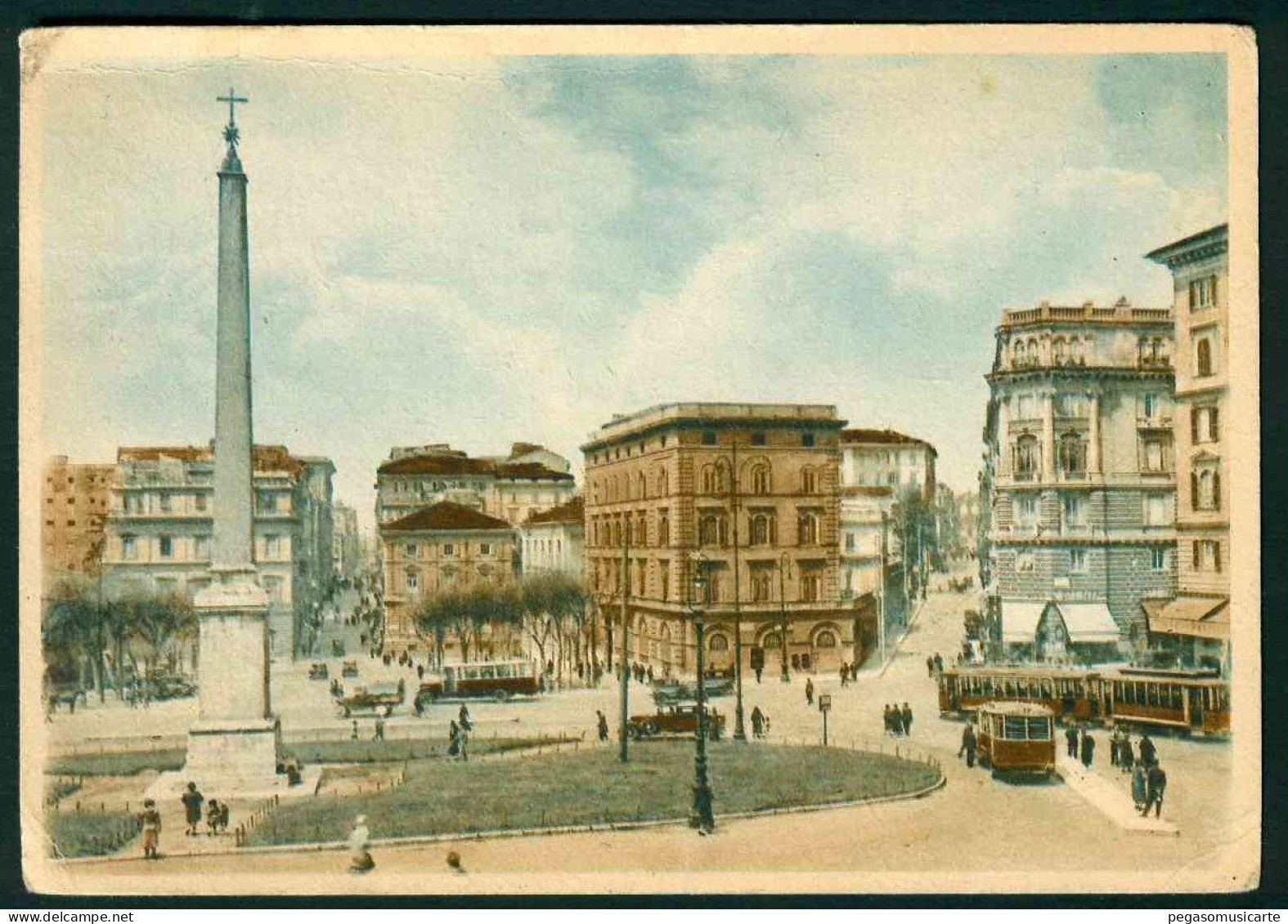 BD131 - ROMA PIAZZA DELL' ESQUILINO ANIMATA AUTO CAR ILLUSTRATORE 1948 - Orte & Plätze