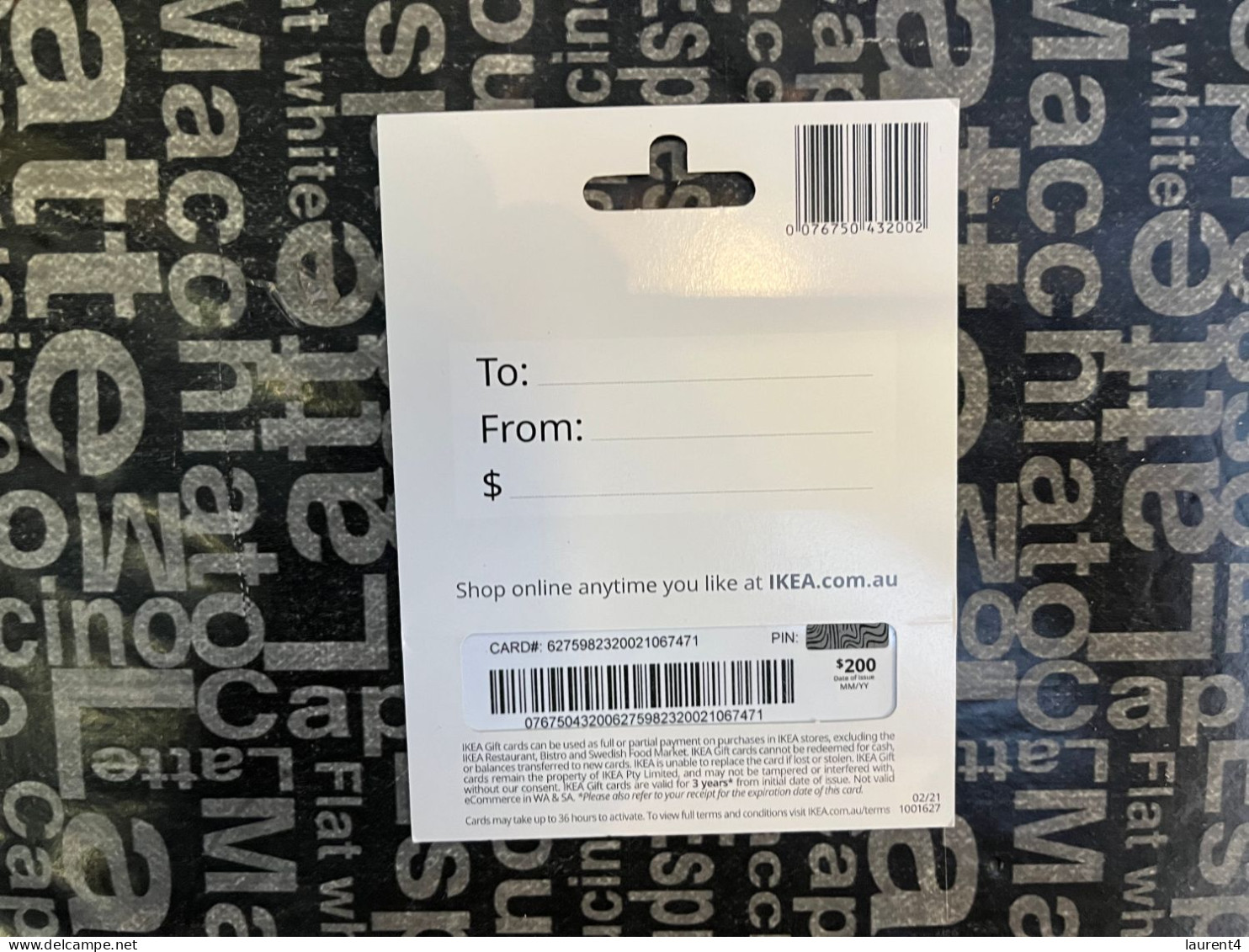 28-3-2024 (Gift Card 2) Collector Card - Australia - IKEA - $200 (no Value On Card) + Presentation Support - Gift Cards