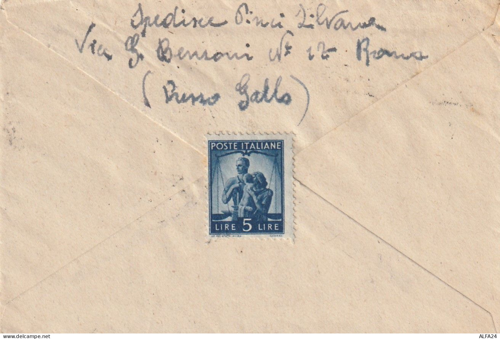 LETTERA 1946 LUOGOTENENZA 2X20 REGNO+1 DEM TIMBRO ROMA APPIO +5 AL VERSO (YK108 - Poststempel