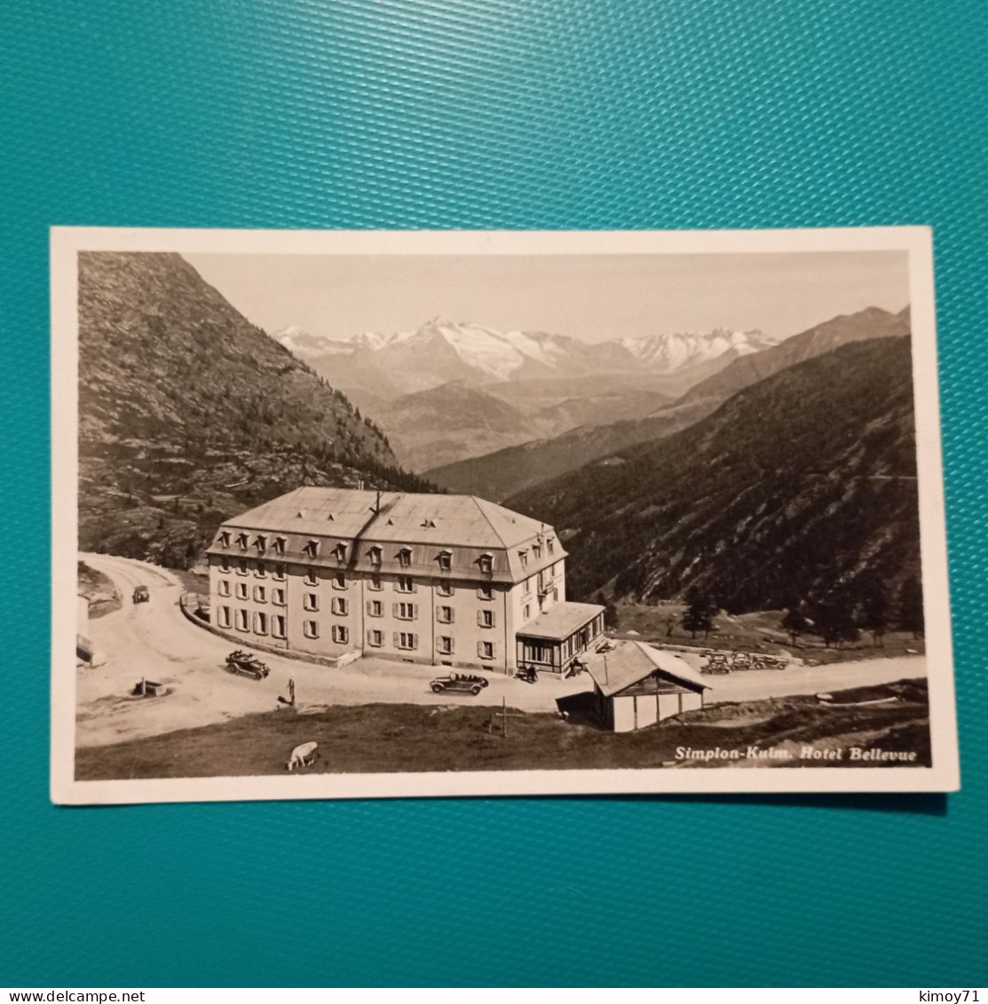 Cartolina Simplon Kulm - Hotel Bellevue. Viaggiata - Simplon