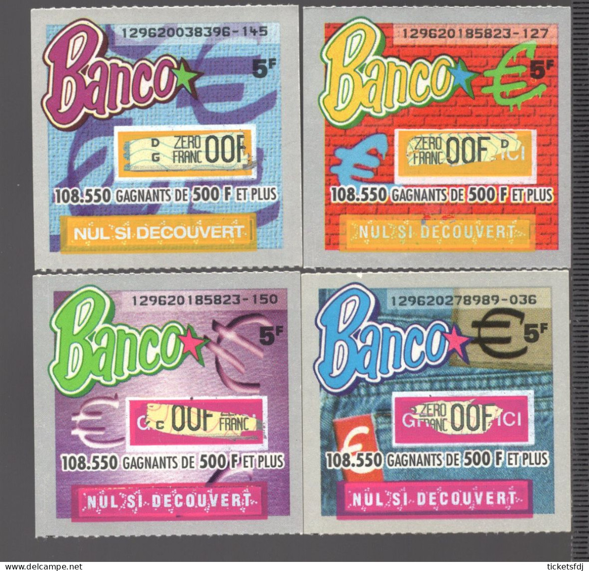 Grattage FDJ - Tickets BANCO En Francs Au Choix (12961-12962-12963-12964-12965) FRANCAISE DES JEUX - Billetes De Lotería