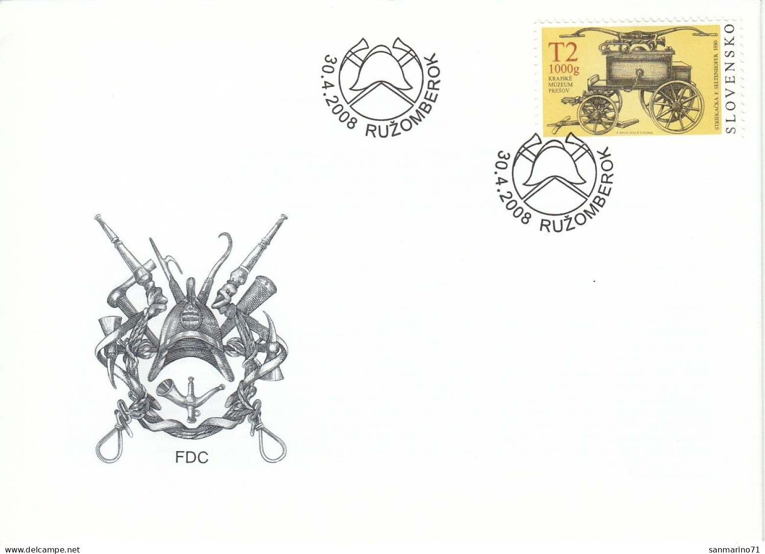 FDC SLOVAKIA 580,fireman - FDC