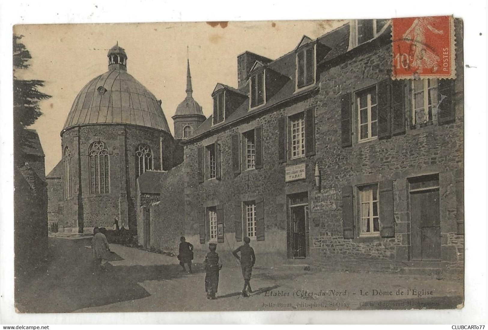 Etables-sur-Mer (22) : Le Café Tabac De La Rue De L'abside De L'église En 1907 (animé) PF. - Etables-sur-Mer