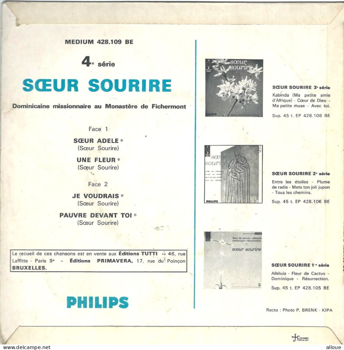 SOEUR SOURIRE -  FR EP - SOEUR ADELE + 3 - Sonstige - Franz. Chansons