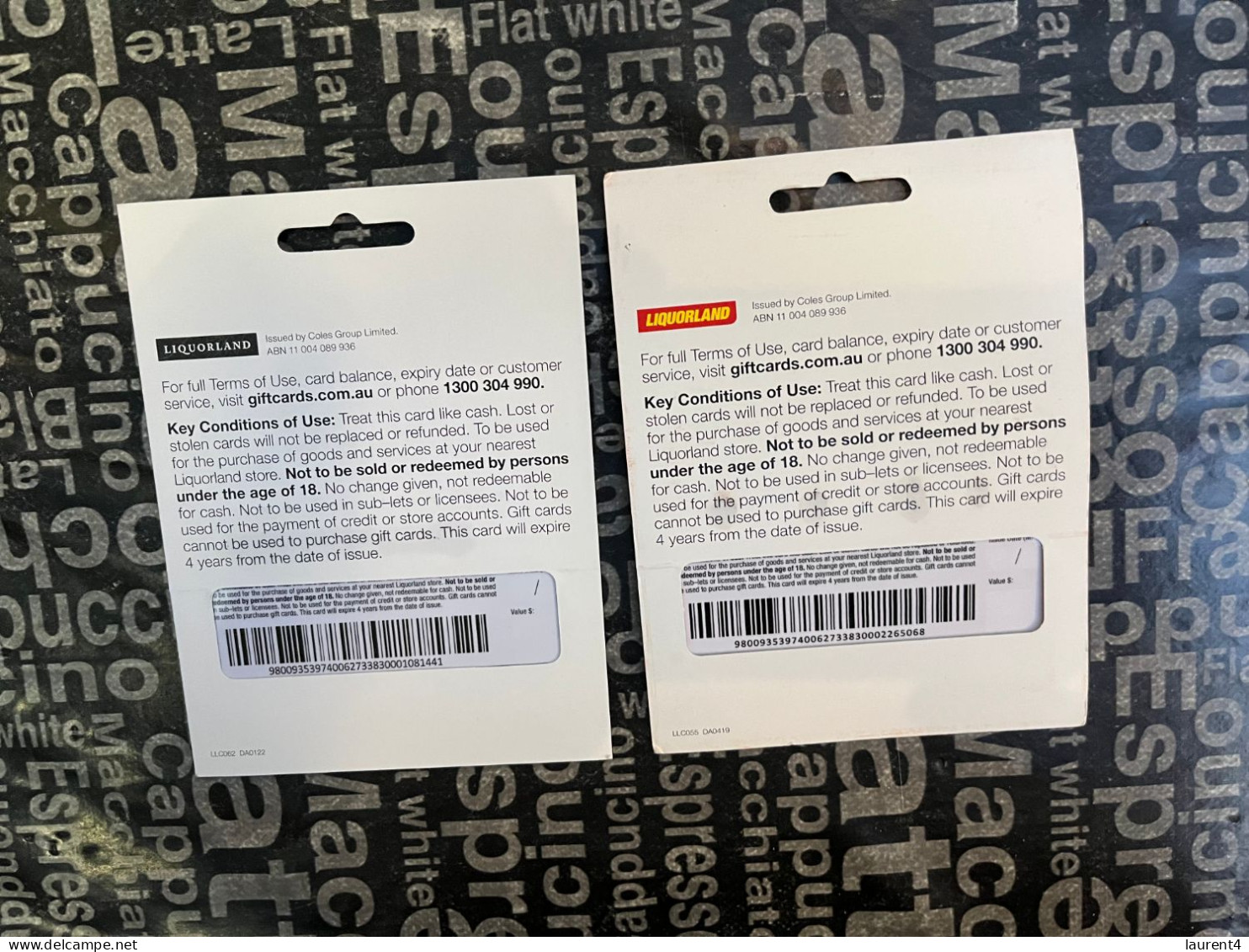 28-3-2024 (Gift Card 2) Collector Card - Australia - Liquorland  - 2 Cards (no Value On Card) + Presentation Support - Tarjetas De Regalo