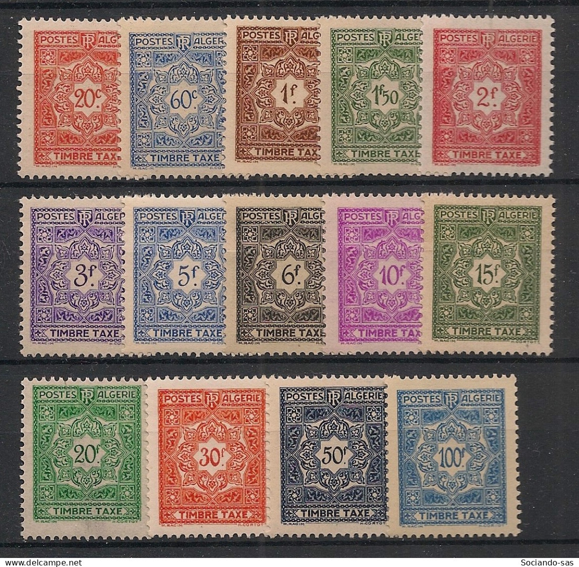 ALGERIE - 1947-55 - Taxe TT N°YT. 35 à 48 - Série Complète - Neuf Luxe ** / MNH / Postfrisch - Timbres-taxe