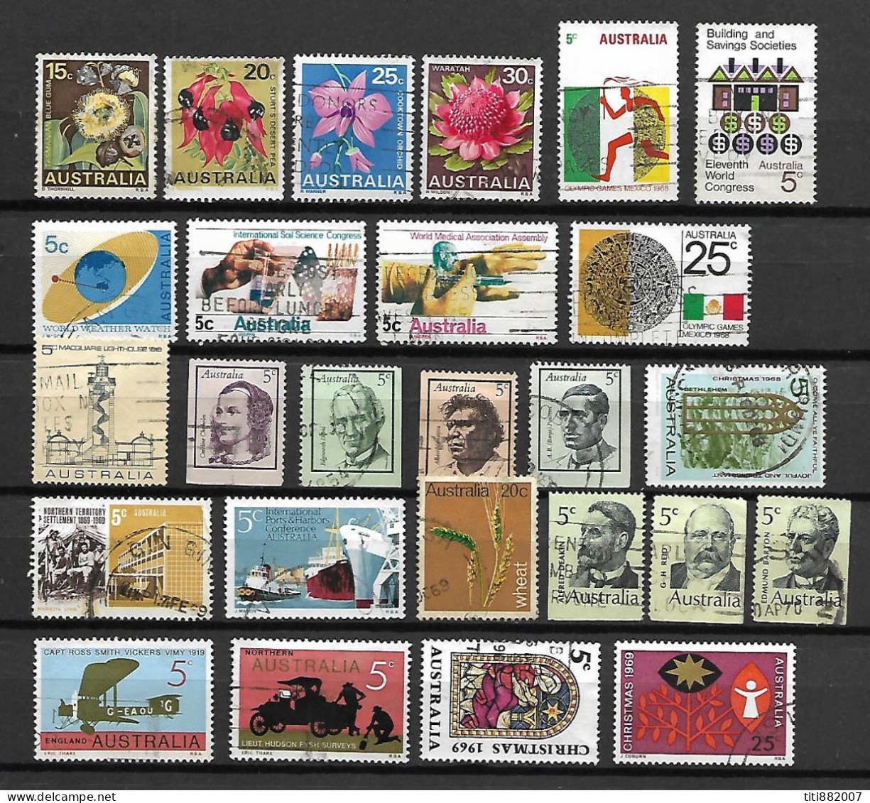 AUSTRALIE   -  1968 / 69 .  L O T  . 26  Val. Oblitérés . - Used Stamps