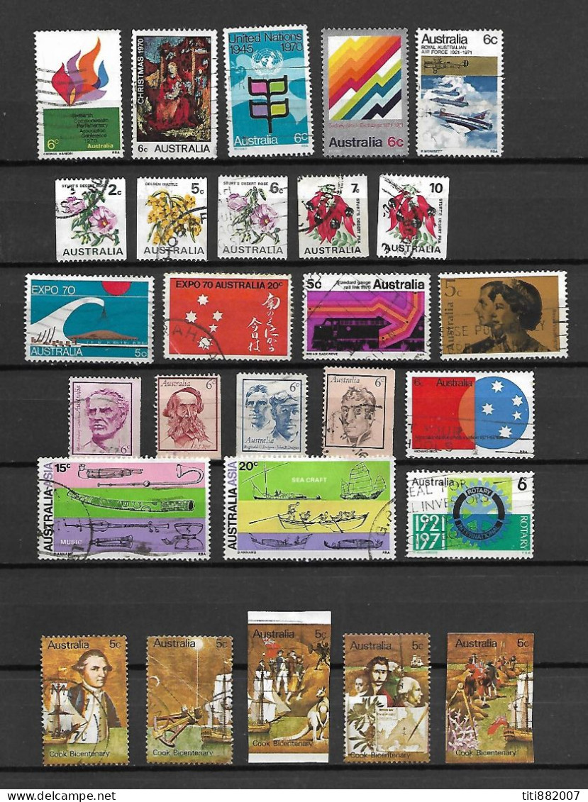 AUSTRALIE   -  1970 / 71 .  L O T  . 27 Val. Oblitérés . - Used Stamps