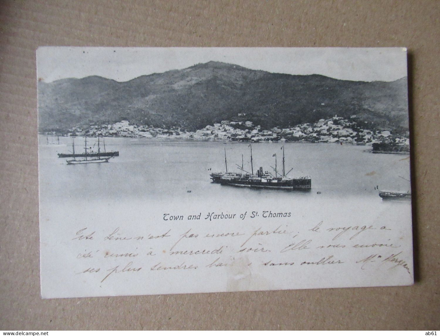 Antilles Town And Harbour Of St Thomas  écrite - Autres & Non Classés