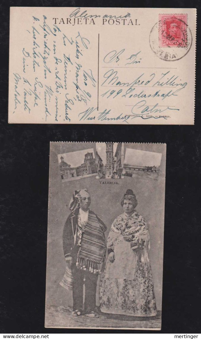 Spain 1926 Picture Postcard VALENCIA X CALW Germany - Covers & Documents