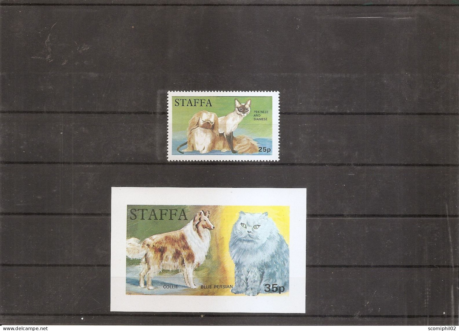 Chiens Et Chats ( 1 Timbre + 1 BF Privés XXX -MNH - De Staffa ) - Dogs