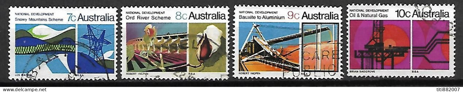 AUSTRALIE   -  1970 .  Série  4 Val. Oblitérés .  Développement National - Gebraucht