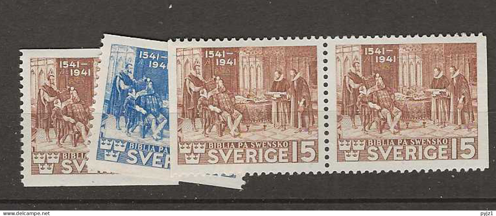 1941 MH Sweden Mi 281-82 + Pair - Nuevos