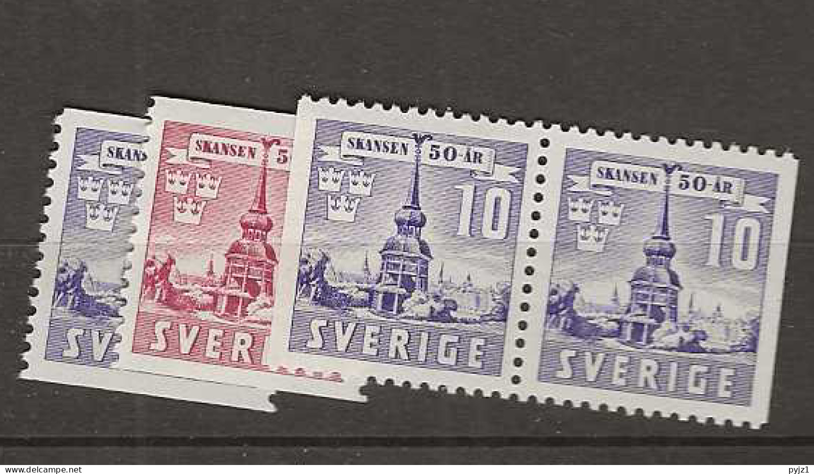 1941 MH Sweden Mi 283-84 + Pair - Nuevos