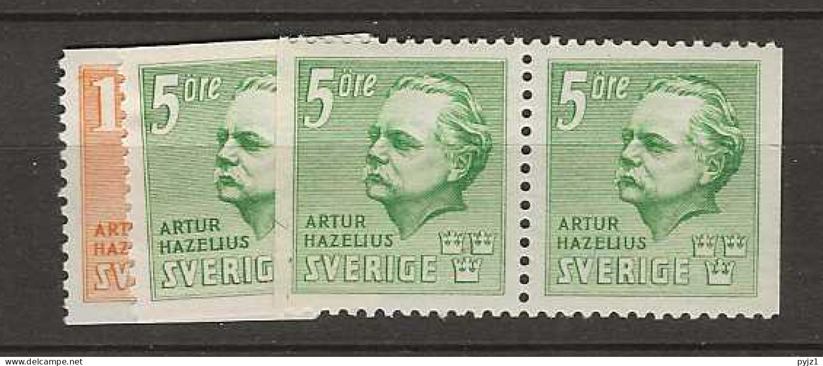 1941 MH Sweden Mi 286-87 + Pair - Ongebruikt