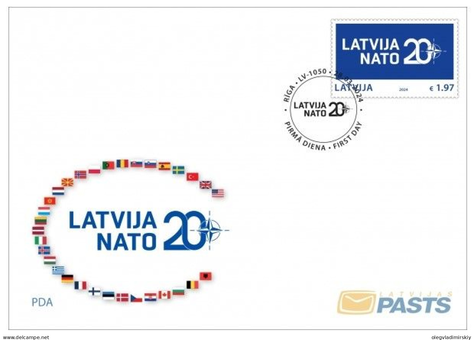 Latvia Lettland Lettonie 2024 LV In NATO 20 Ann FDC - NATO
