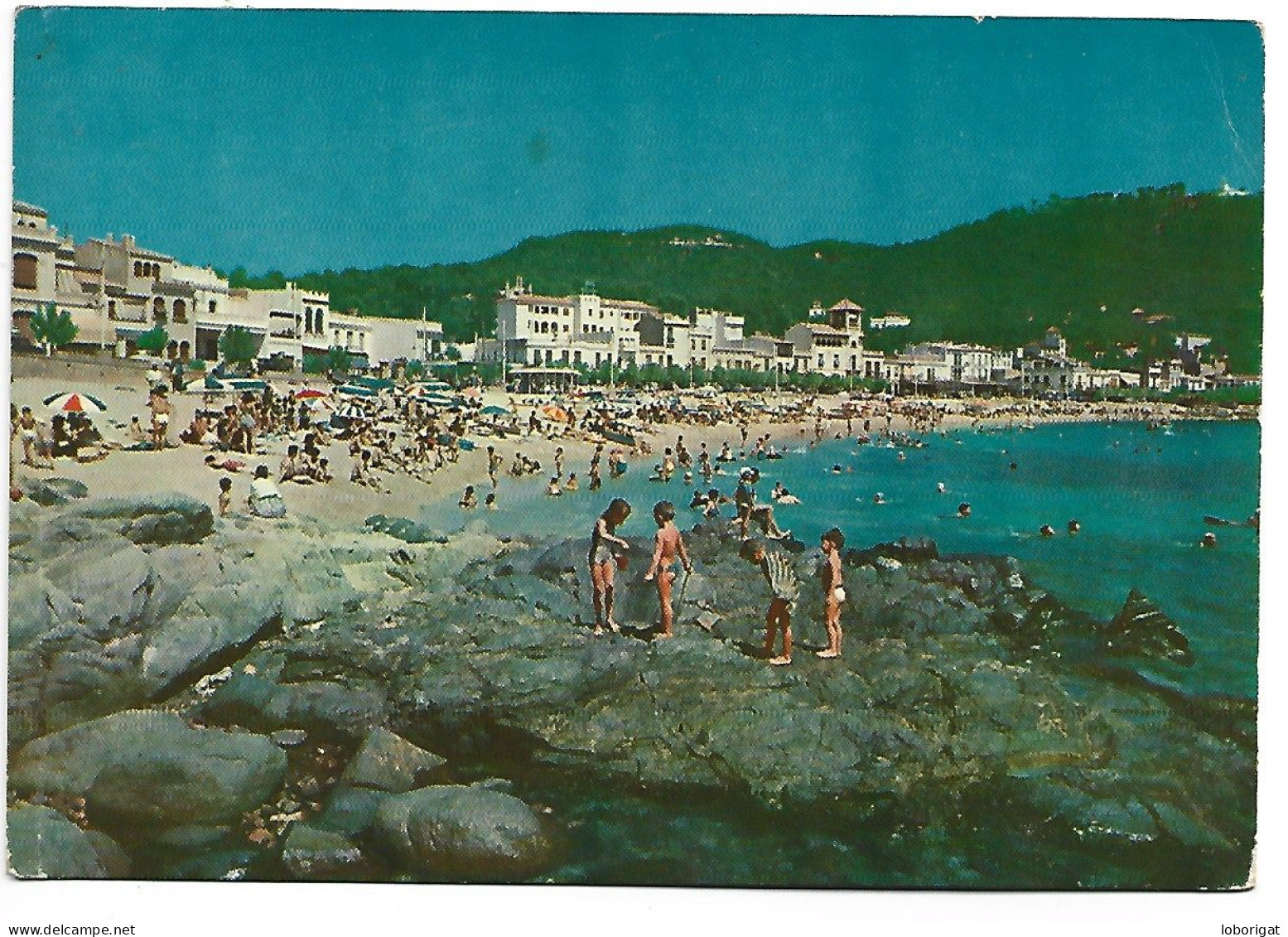 EL ROQUEDAL Y LA PLAYA / THE ROCKS AND THE BEACH.- LLAFRANCH.- COSTA BRAVA.- GIRONA.- ( CATALUNYA ) - Gerona