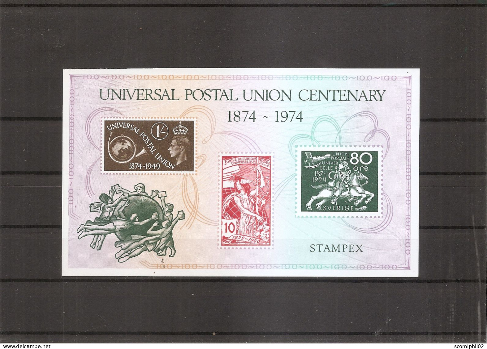 Timbres Sur Timbres - UPU  ( BF Privé Commémoratif XXX -MNH - De Stampex 1974 ) - Briefmarken Auf Briefmarken