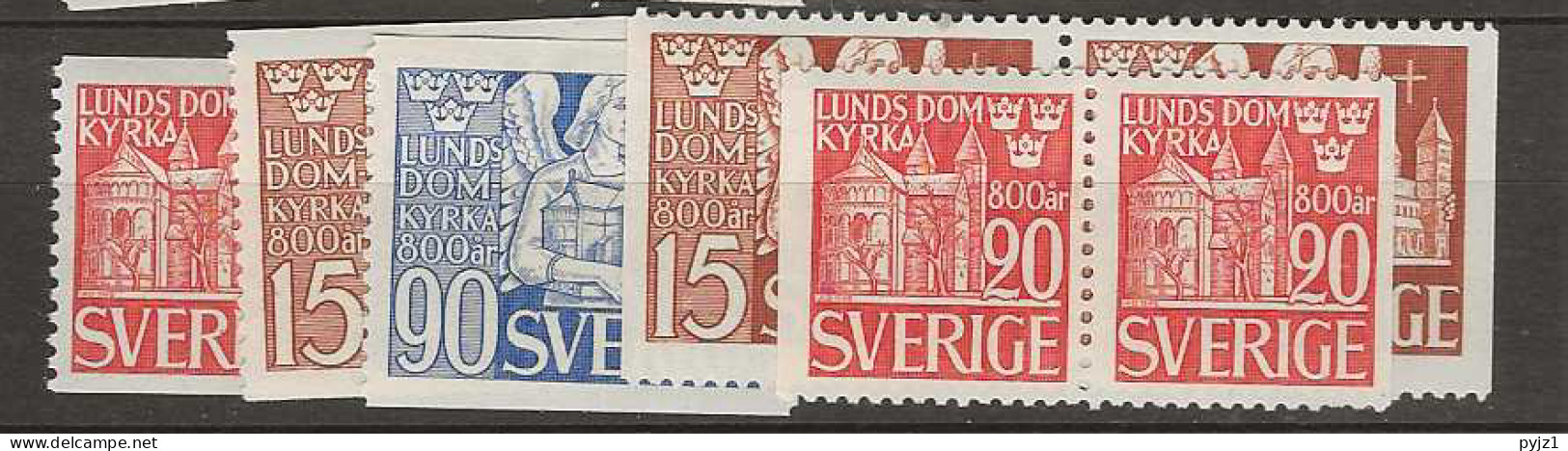 1946 MH Sweden Mi 318-20 + Pairs - Unused Stamps