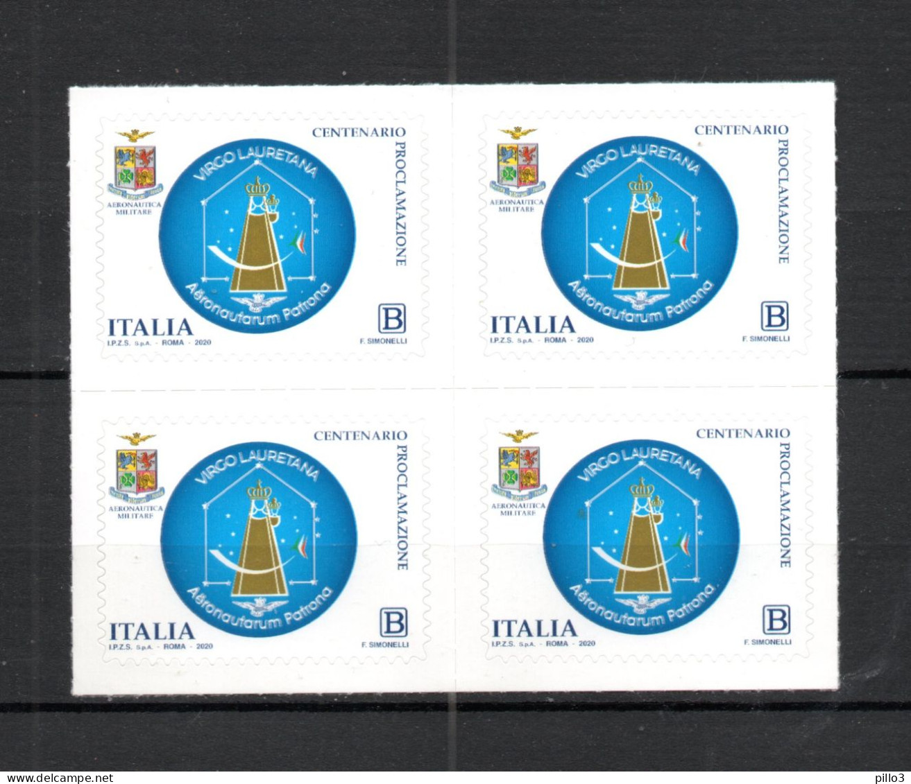 ITALIA :  VIRGO  LAURETANA, Patrona Degli Aviatori - 1 Val. In QUARTINA  MNH** -  11.05.2020 - 2011-20:  Nuevos