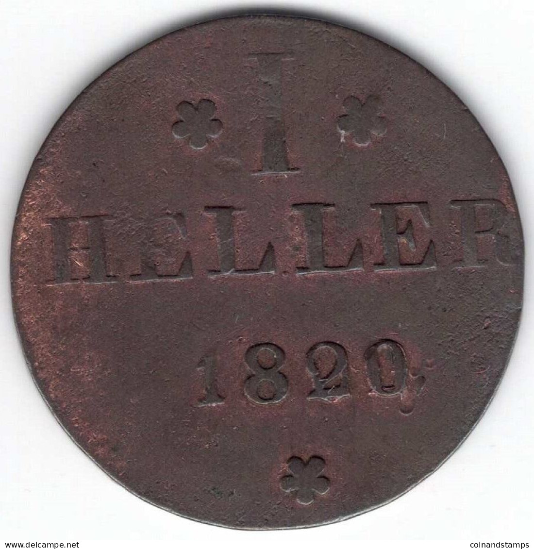 Frankfurt-Stadt I Heller 1820 G(F)B Cu. Schön 30, Ss/vz - Piccole Monete & Altre Suddivisioni