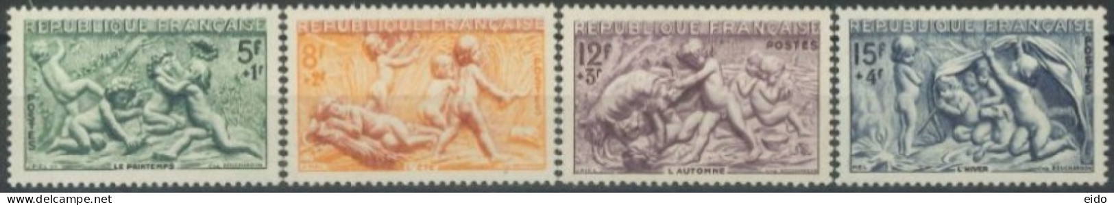 FRANCE -1949 - SEASON SERIES STAMPS COMPLETE SET OF 4 # 859/62, UMM (**). - Unused Stamps