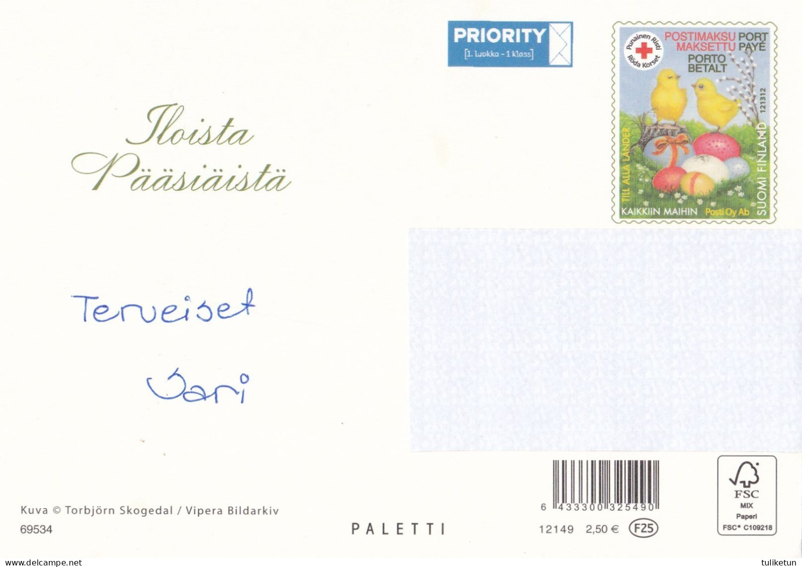 Postal Stationery - Easter Flowers - Daffodils - Narcissus - Red Cross - Suomi Finland - Postage Paid - Postal Stationery