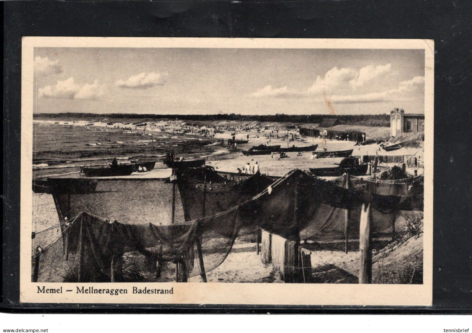 1943   Ambulant " DIRSCHAU- MEMEL -Zug 18  " Claire Sur 6 Pfg.  ,  Rare Carte-vu  " Memel-Mellneraggen-Badestrand  #1738 - Lettres & Documents