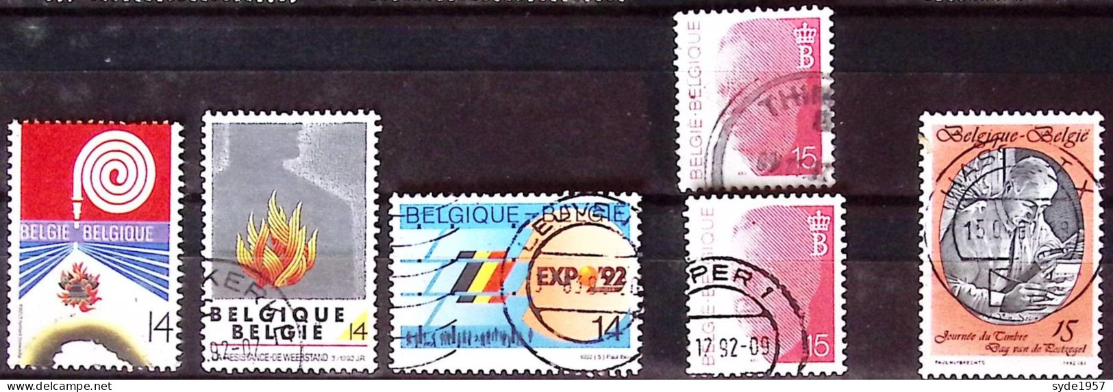 Belgique 1992 COB 2443, 2444, 2448, 2450 (x2), 2451,  Oblitérés - Oblitérés