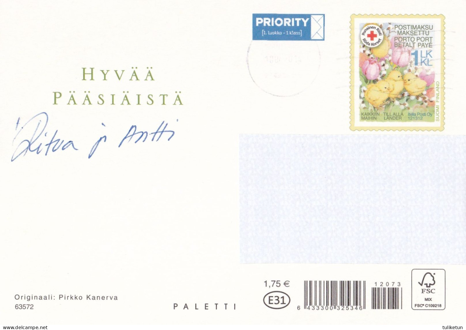 Postal Stationery - Easter Cock - Chicken - Chicks - Butterflies - Red Cross - Suomi Finland - Postage Paid - Postwaardestukken