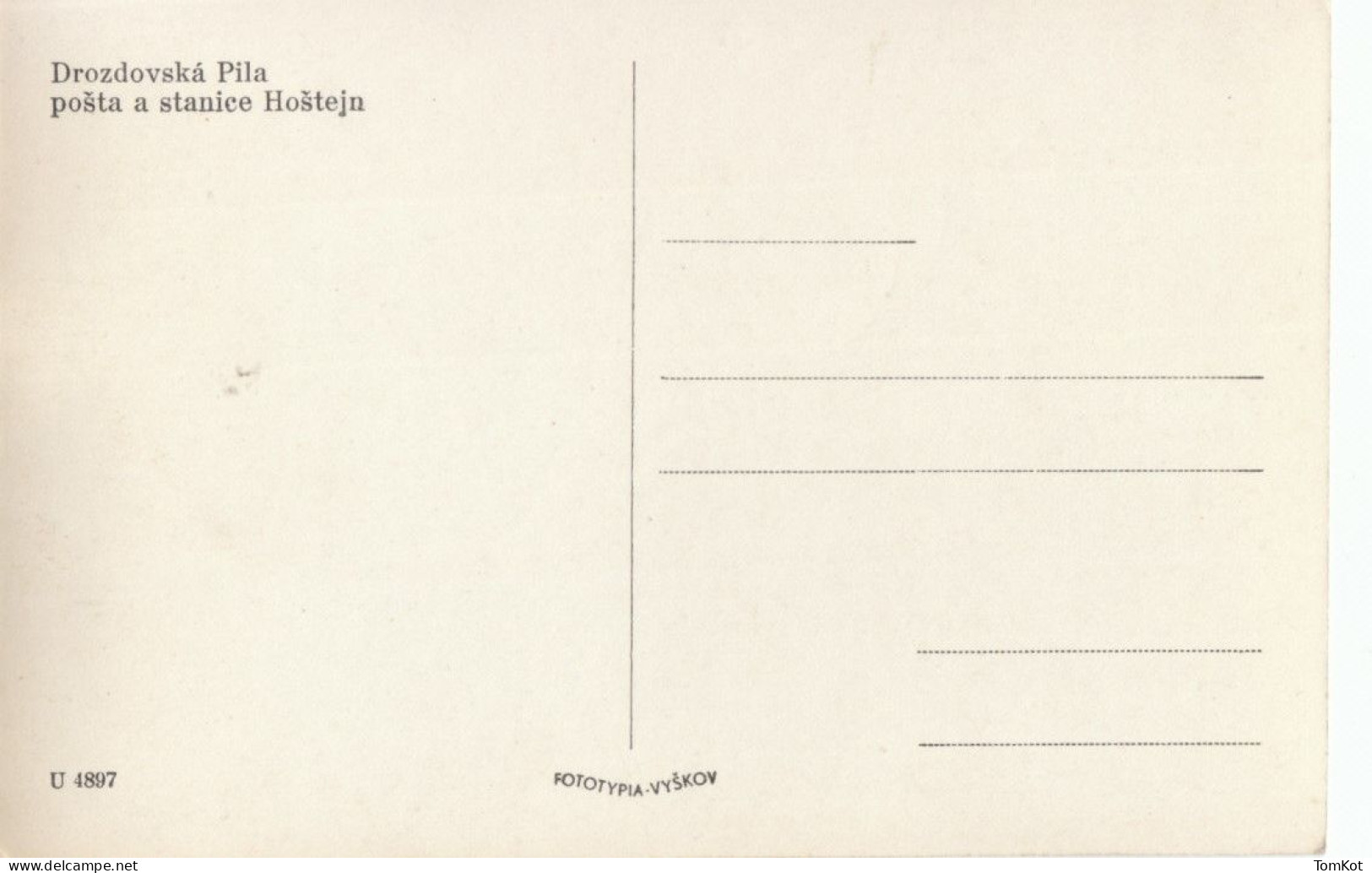 Old Postcard Drozdovska Pila Pošta A Stanice Hoštejn. - Tschechische Republik