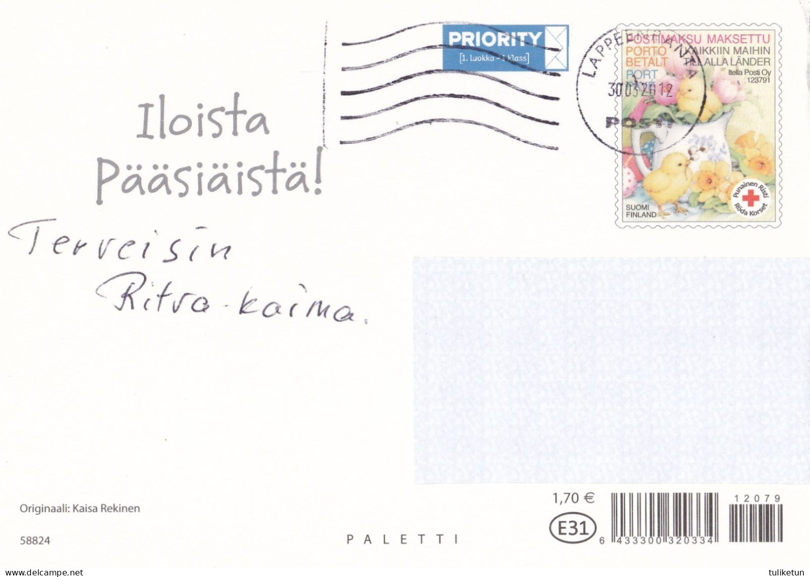 Postal Stationery - Happy Easter - Black Cats Flying With Broom - Red Cross - Suomi Finland - Postage Paid - Postal Stationery