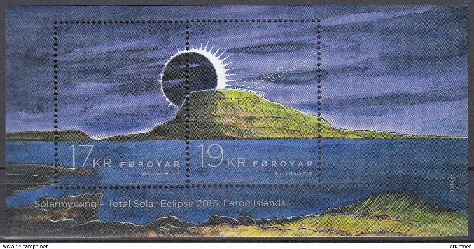 FÄRÖER  Block 37, Postfrisch **, Totale Sonnenfinsternis, 2015 - Isole Faroer