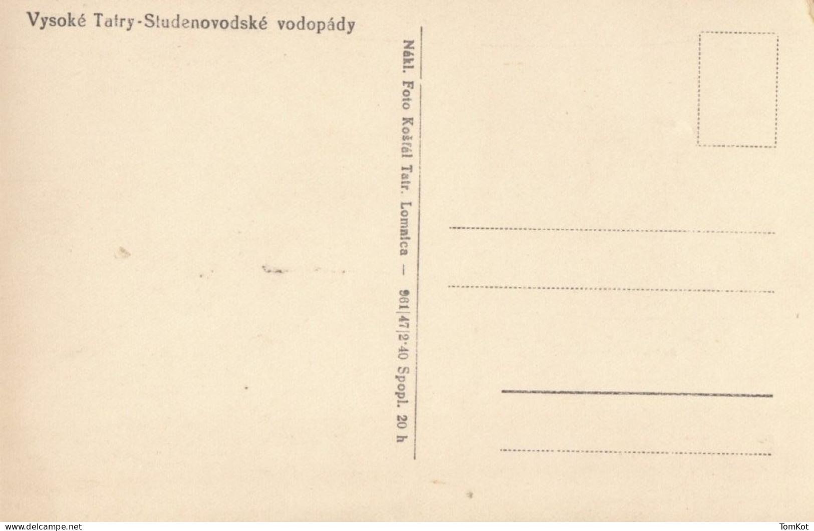 Old Postcards Vysoke Tatry - Studenovodske Vodopady - Tchéquie