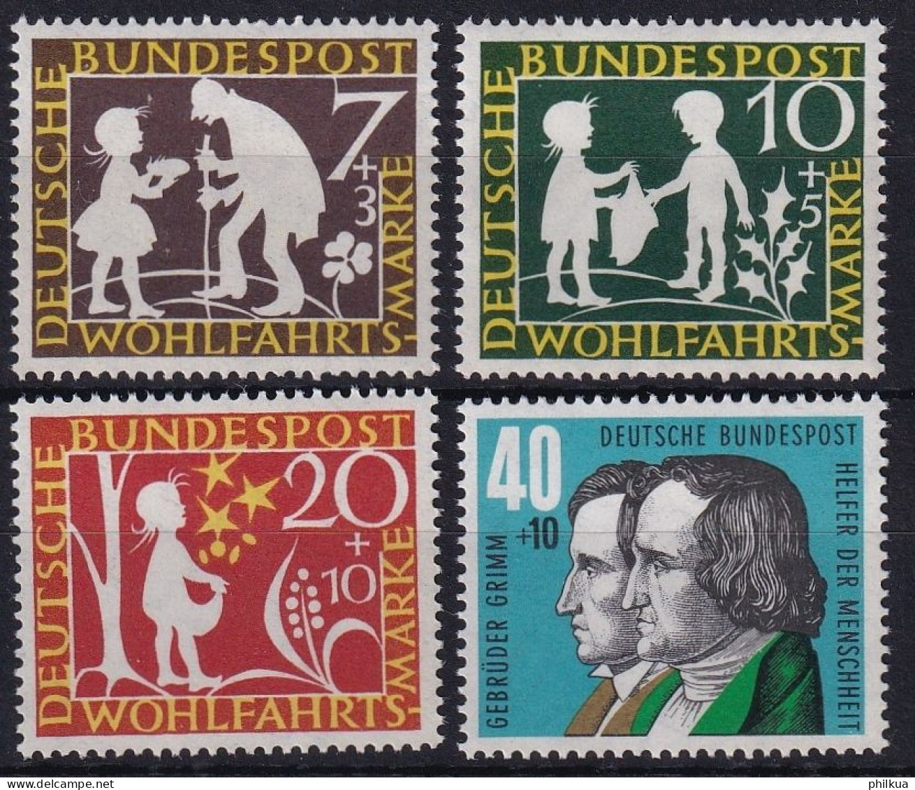 MiNr. 322-325 BRD 1959, 1. Okt. Wohlfahrt: Märchen Der Brüder Grimm (I) - Postfrisch/**/MNH - Unused Stamps