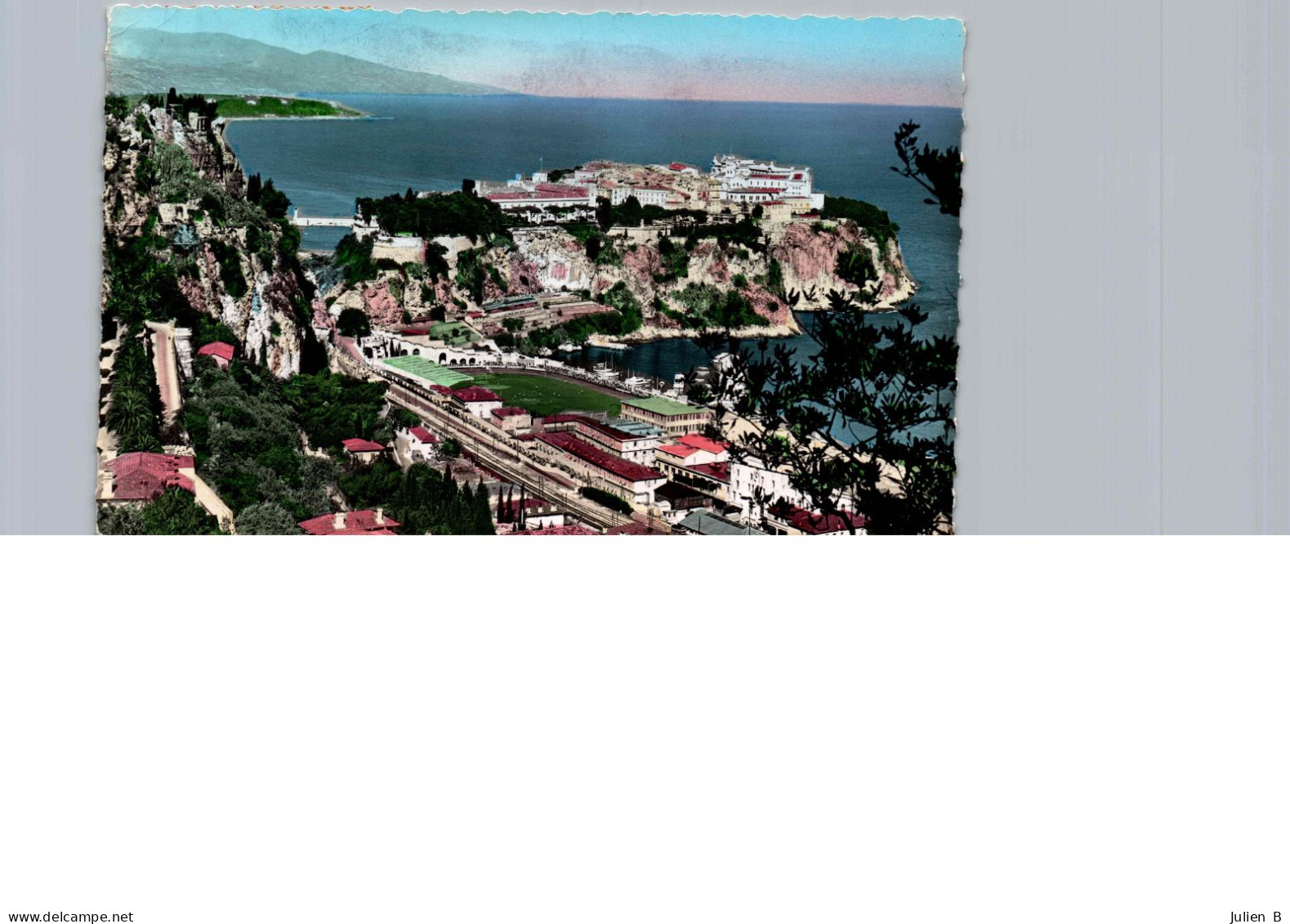 Monaco, Le Rocher, Le Cap Martin Et L'Italie, 25 Juin 1952, Timbres Monaco 6f - Multi-vues, Vues Panoramiques