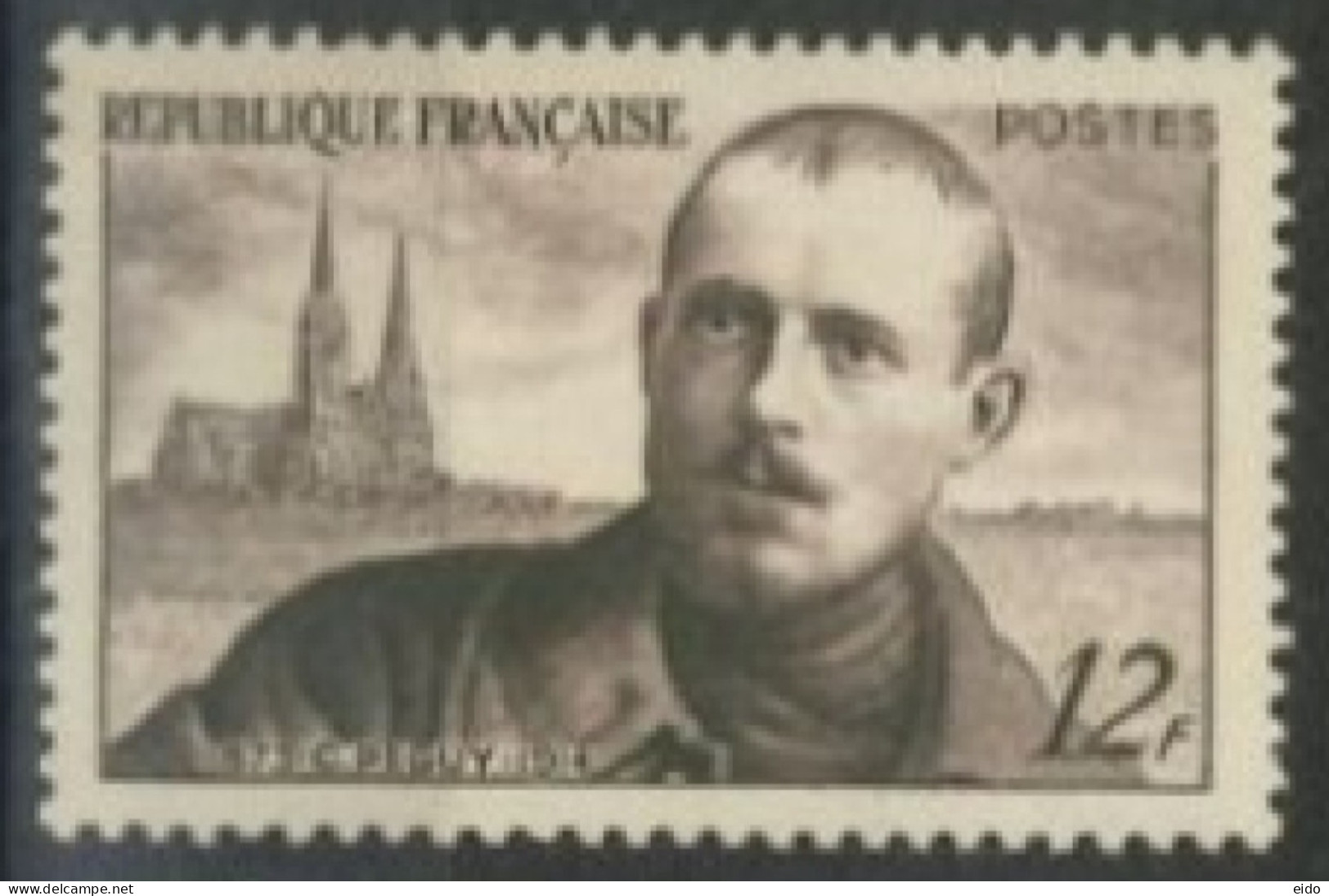 FRANCE -1950 - CHARLES PEGUY AND CHARTRE CATHEDRAL STAMP # 865, UMM (**). - Ungebraucht