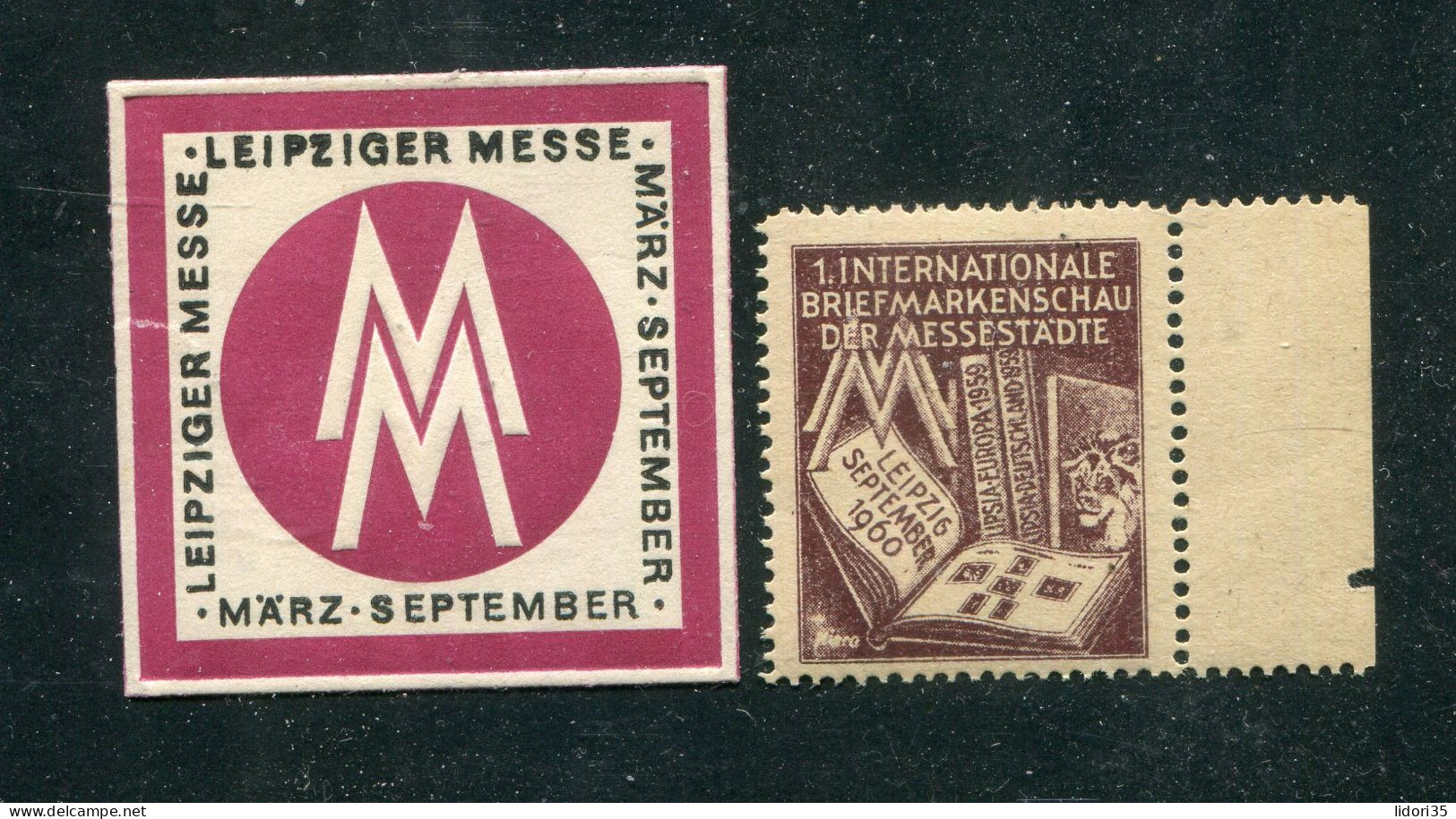 "LEIPZIGER MESSE/INT. BRIEFMARKENSCHAU LEIPZIG" 2 Int. Vignetten ** (L0136) - Vignetten (Erinnophilie)