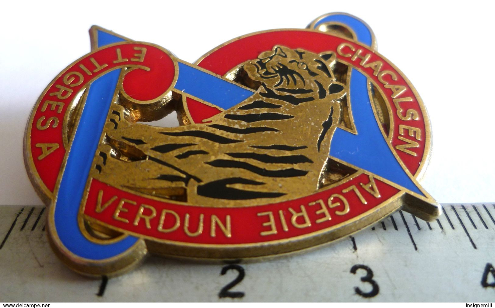 INSIGNE 9° REGIMENT DE ZOUAVES - Tigre Doré Rayé Noir - Y. DELSART H 134 - Armée De Terre