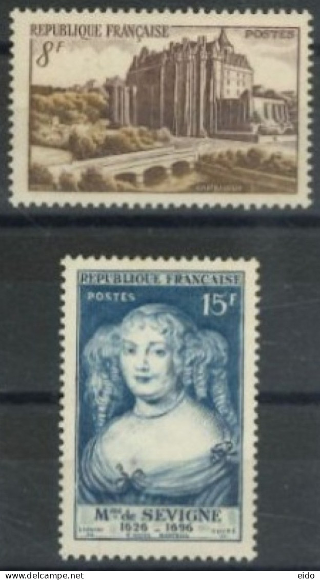 FRANCE -1950 - SOFT WAIST STAMPS COMPLETE SET OF 2 # 873/74, UMM (**). - Unused Stamps