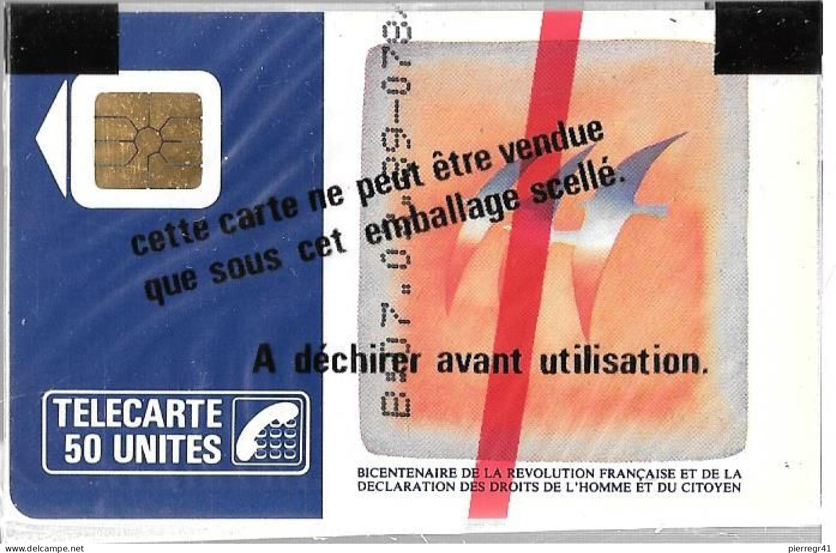 CARTE-PUBLIC-01/89-SO2-50U-FOLON-OISEAUX Du BICENTENAIRE-V° 4 Pe 2019-NSB-TBE - 1989