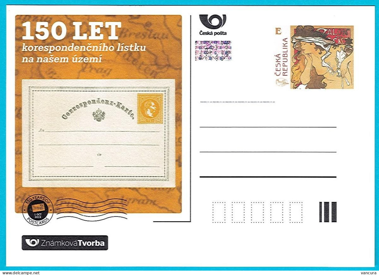 ** ZT 2 Czech Republic 150 Years Of The Postcard - Mucha 2019 - Postales